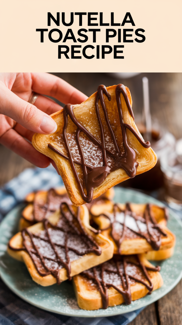 Delicious Nutella Toast Pies, featuring warm, crispy toast filled with rich Nutella and lightly browned to perfection – a sweet and indulgent treat for any time of day.