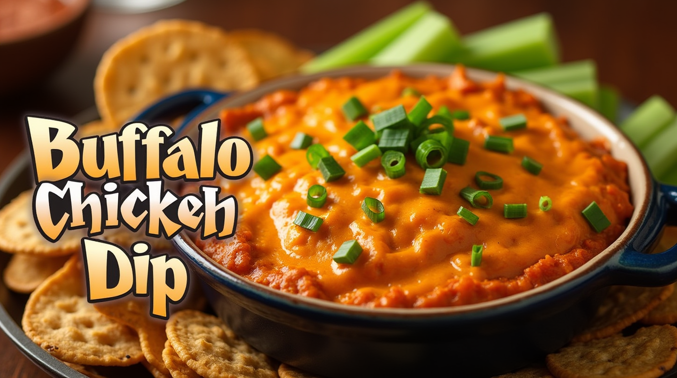 Buffalo chicken dip served in a bowl with chips for dipping.