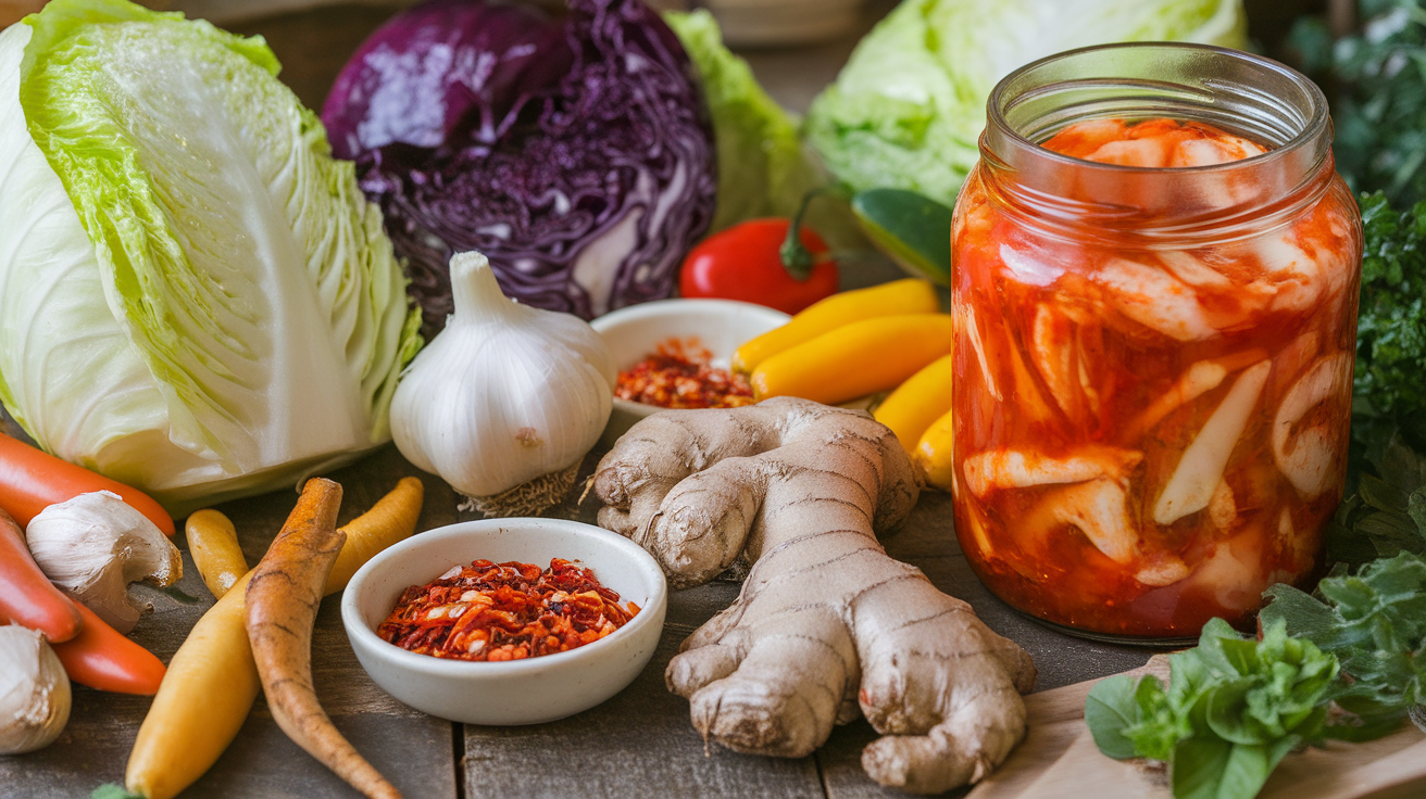 Simple and easy homemade kimchi recipe for beginners, featuring fresh ingredients and step-by-step instructions.