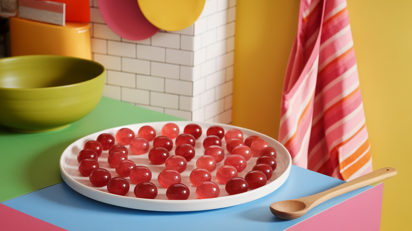 Homemade Sour Patch Watermelon candies coated in sugar, arranged on a parchment-lined surface.