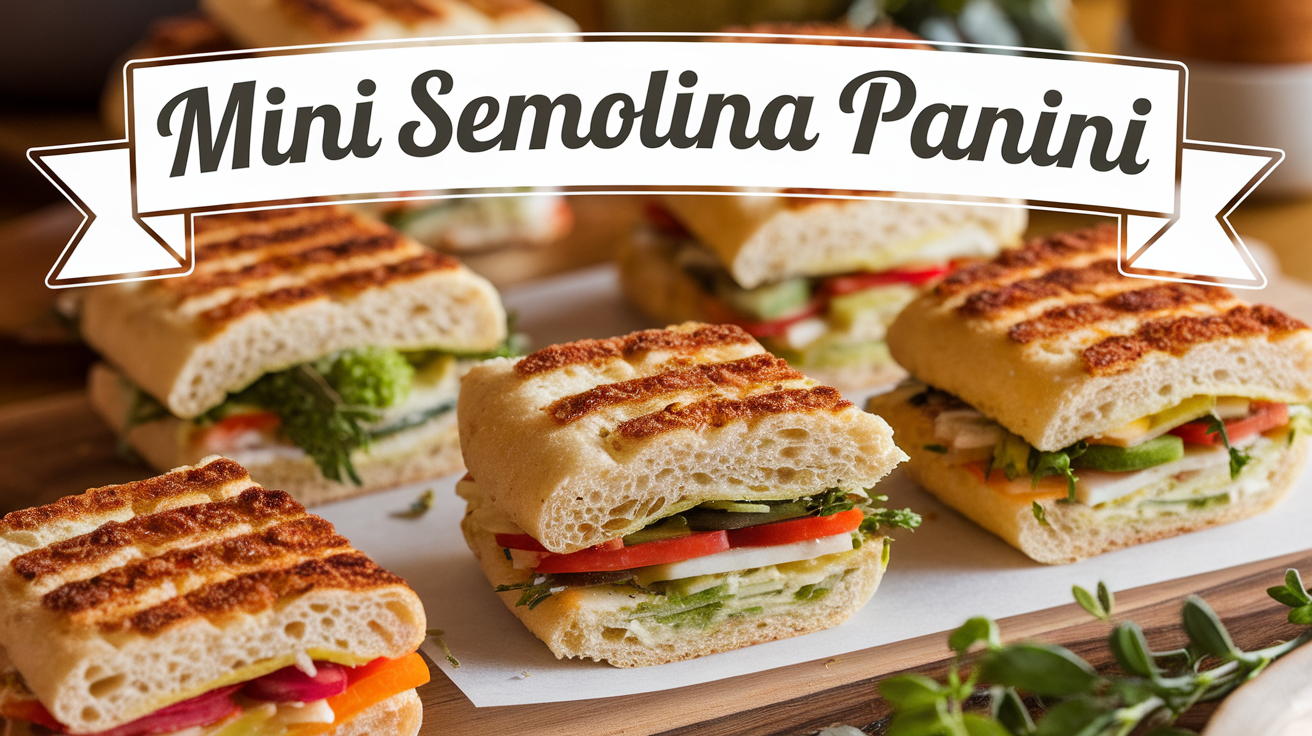 A freshly baked mini semolina panini, golden brown with a slightly crispy crust and soft interior.